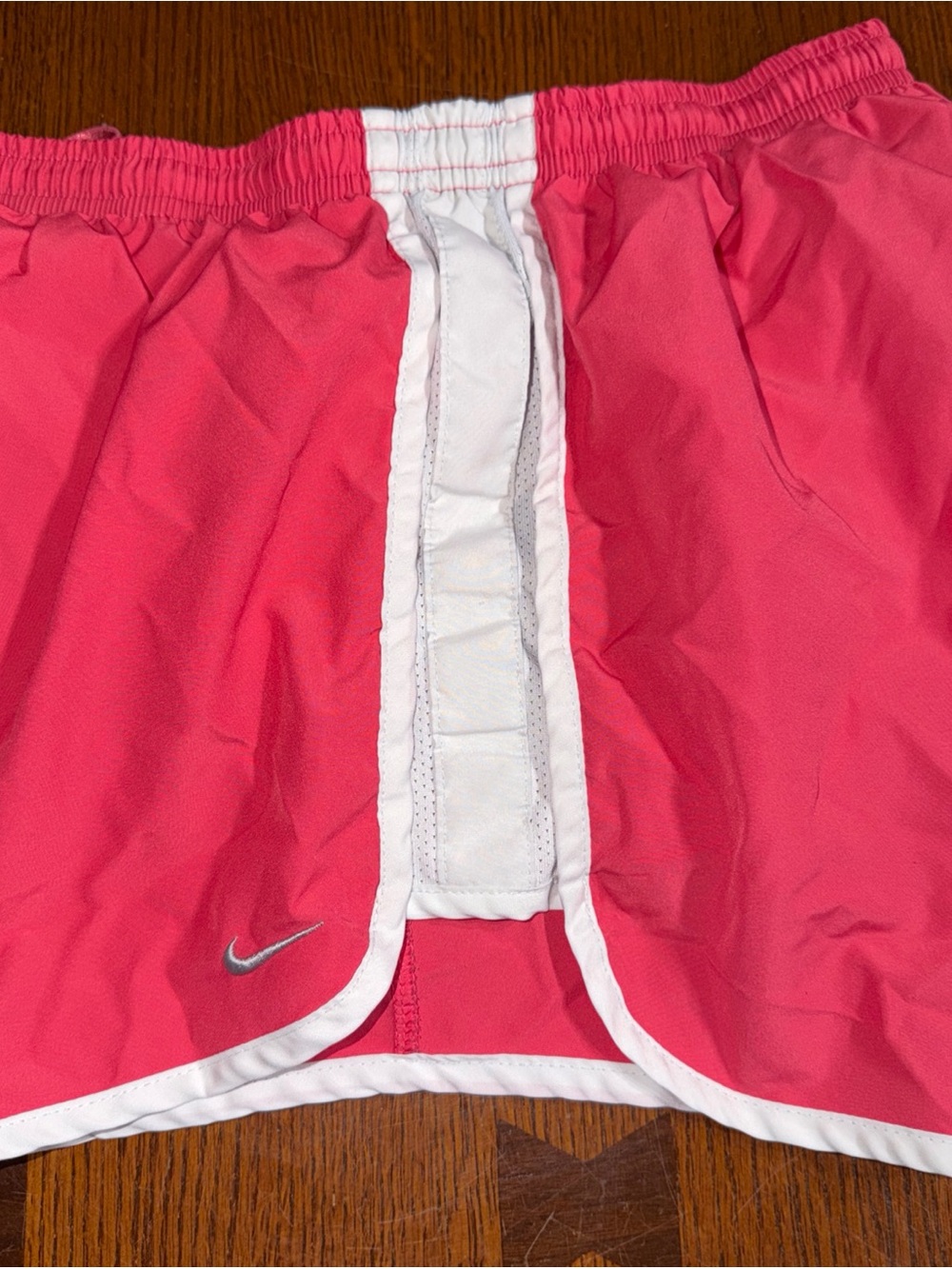 Nike Pink Athletic Shorts with White Trim Size S Vintage
